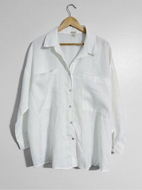 Magaschoni Linen Button Down Shirt